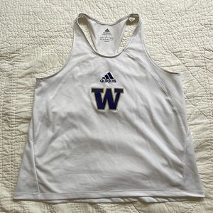 Adidas Athletic Running Tank Top White University of Washington UW